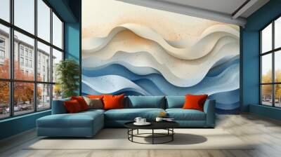 Abstract sand and ocean waves layers background Wall mural