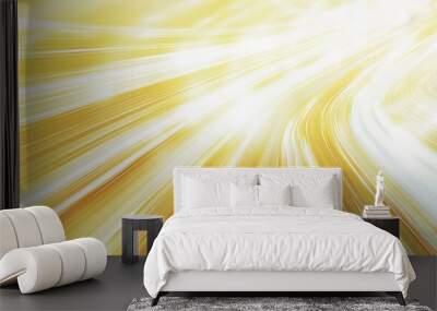 Glowing abstract yellow and orange light wave background Wall mural