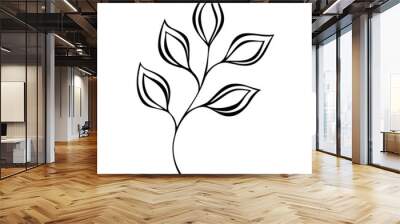 Original Decorative Leaf with Ornament (Vector), Patterned desig Wall mural