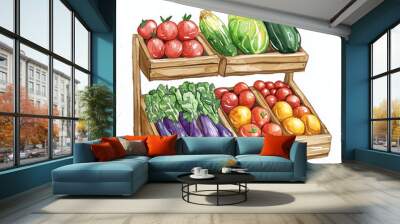 vegetable shop illustration  Wall mural