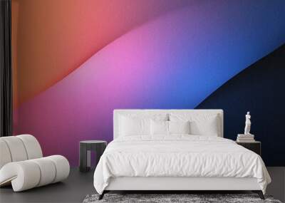 Colorful Background with a Blue Line in the Middle: Gradient Texture with Grainy Surface Wall mural