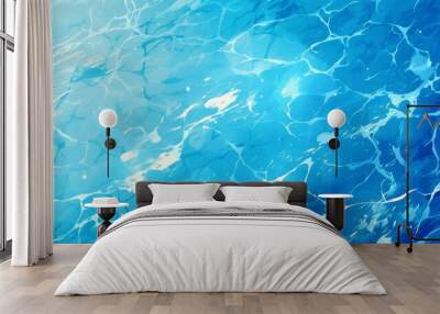 Sparkling blue water with white ripples creates a cool, refreshing summer vibe. Wall mural