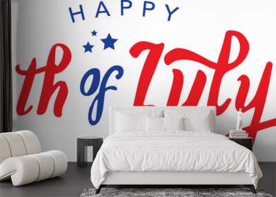 Calligraphic 4th of July Vector Typography Wall mural