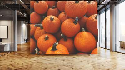 Orange Fall Pumpkins Background Texture Pattern, Horizontal Wall mural