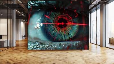 Biometric Eye Scan for Secure Digital Identity Wall mural