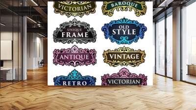 fullcolor vintage label frame element Wall mural