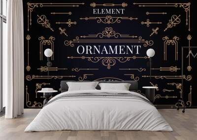 Vintage elegant element ornament vector set template Wall mural