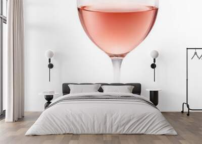 glass of rose wine isolated on white or transparent background Wall mural