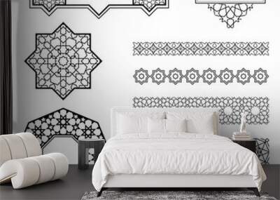 Arabic geometric art, decorative elements Wall mural