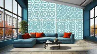 Set of geometric patterns in arabic style Wall mural