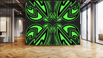 Light green pattern ornamental motifs design  Wall mural