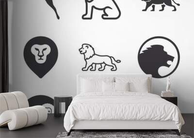 Lion vector icon. Key ideas is business, design, branding Wall mural