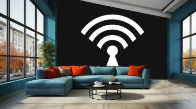 Wifi vector icon. Computer and network connections symbol isolated on background. Wall mural