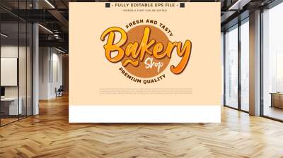 Bakery shop label with text effect editable Wall mural