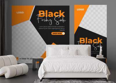 Black friday social media post or square web banner template Wall mural