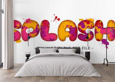 splash editable vector text effect	 Wall mural