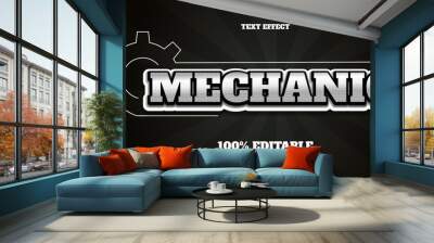 vector mechanic editable text effect Wall mural