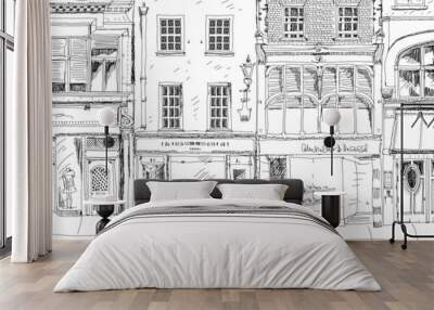 Bond street old houses with small shops. London Wall mural