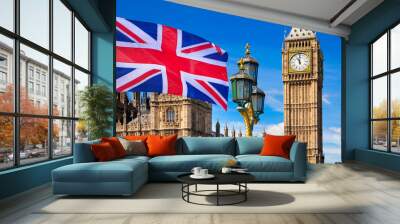 House of Parliament and British flag Wall mural