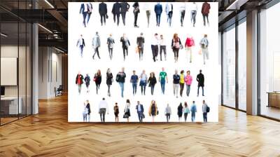 Lots of blurred people silhouettes for your project of background. Designer set Wall mural