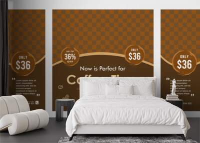 Coffee social media post template Wall mural