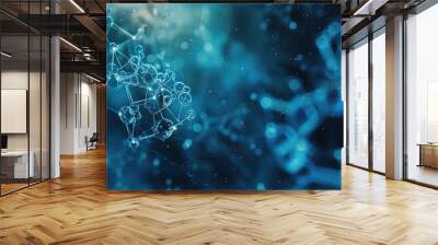 Abstract blue science background  , Generative ai,  Wall mural