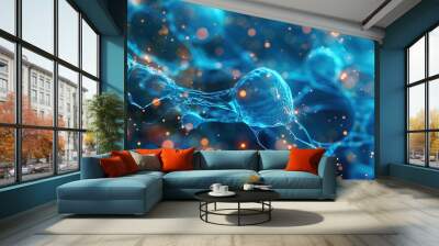 Abstract blue science background  , Generative ai,  Wall mural