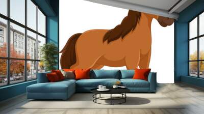 Cute horse cartoon Wall mural