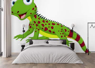 Cute lizard cartoon Wall mural