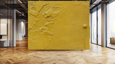  metal surface painted in yellow with texture. background Wall mural