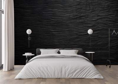 Black abstract background with fine three dimensional texture. Wall mural