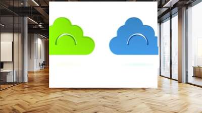 Colorful Cloud icon isolated on white background. Minimalism concept. 3D render illustration Wall mural