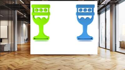 Colorful Medieval goblet icon isolated on white background. Holy grail. Minimalism concept. 3D render illustration Wall mural