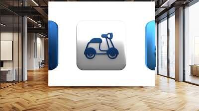 Colorful Scooter icon isolated on white background. Square button. 3D render illustration Wall mural