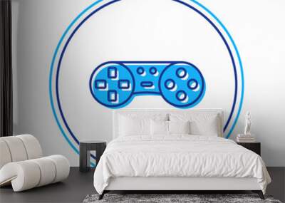 Filled outline Game controller or joystick for game console icon isolated on white background. Vector Wall mural