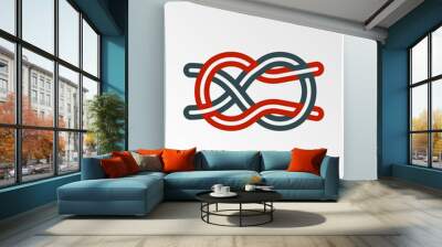 Line Nautical rope knots icon isolated on white background. Rope tied in a knot. Colorful outline concept. Vector Wall mural