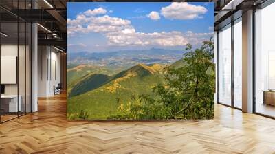 Beautiful landscapes of the mountains taken in the Apennines. Monte Cucco park at summer. Umbria, Italy. Wall mural