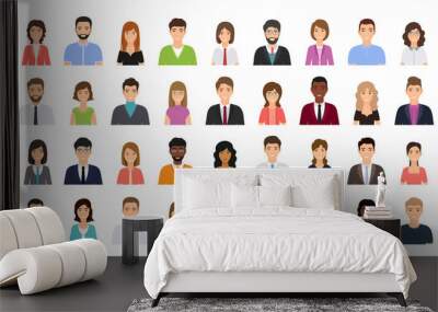 People avatar. Business person icon. Vector illustration. Flat design. Wall mural