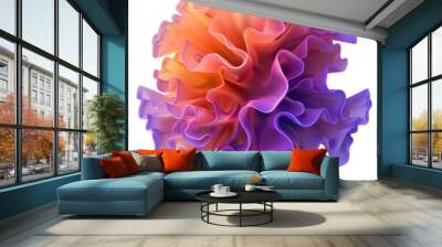 Purple and orange gradient coral object isolated on white background. Abstract three dimensional shape. Wall mural