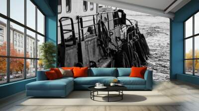 boat on the river Wall mural