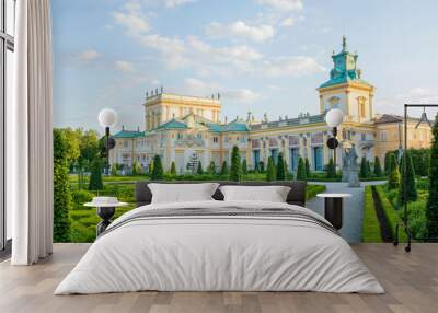 the royal wilanow palace in warsaw, poland. view of a gardens and facade. Wall mural