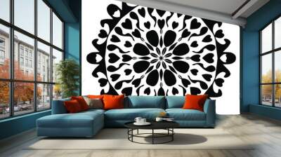 Easy abstract mandala. Flower Ornamental Illustration. Great for different greeting cards, invitations, backgrounds, prints. Digital drawing. Floral. Flower. Oriental.  Wall mural