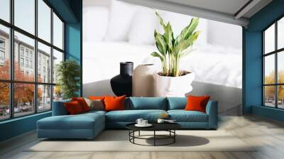 Vases on the table in modern living room Wall mural