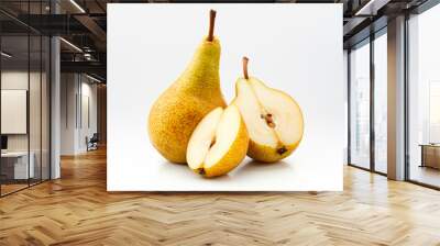 yellow pear isolated on white Wall mural