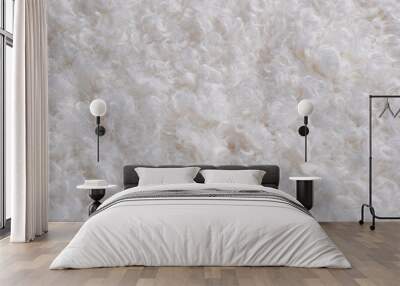 curly fur. white faux fur. eco lamb wool. white wool Wall mural