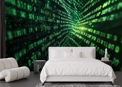 Abstract Binary Code Background Wall mural