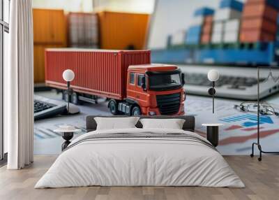 Logistics and Transportation Business Concept Wall mural