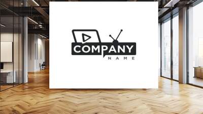 news media emblem, for tv station company, or video maker, as watermark and company icon. Wall mural