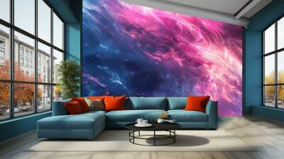 A pink and blue nebula with swirling smoke, dark fantasy, ultra realistic wallpaper in the style of cinematic Wall mural