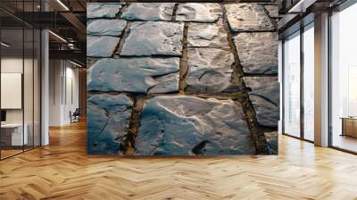 brick wall brick pavement road texture close up abstract  Wall mural